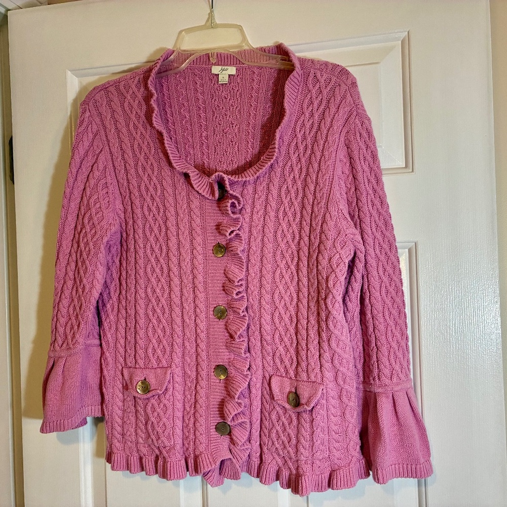 J Jill pink sweater top/cardigan